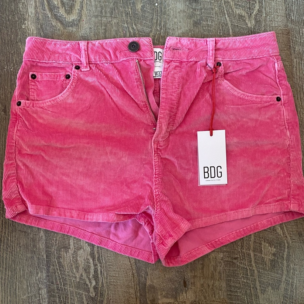 BDG Vibrant Pink Corduroy Shorts